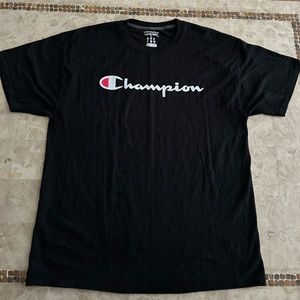 Champion Men’s Crew Neck‎ Vapor Cotton  T-Shirt Black Size L